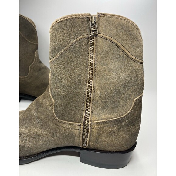 Tecovas The Dean Men’s Zip Up Cowboy Boots Brown Suede Sz 12.5 D main image 12
